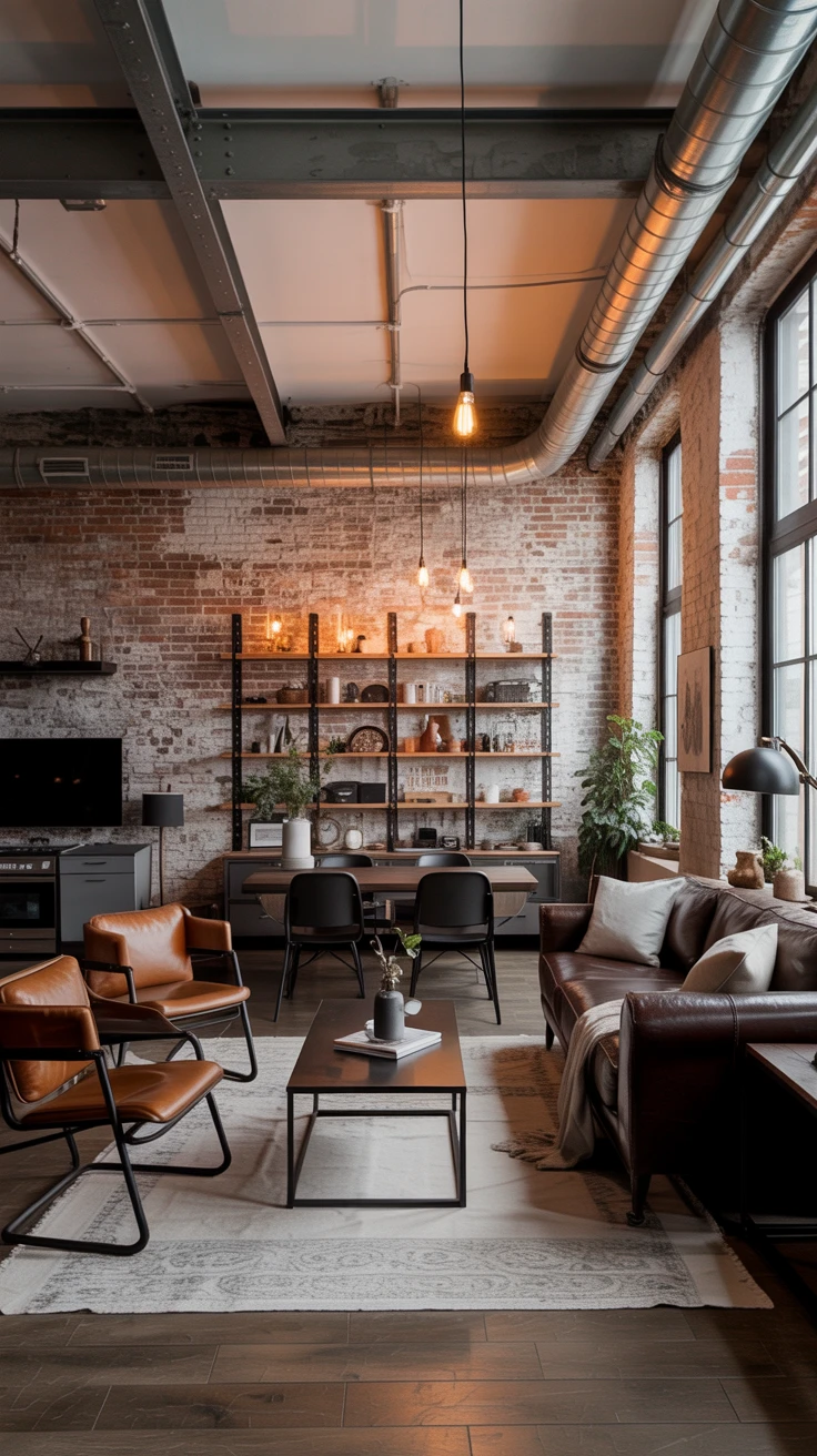 3. Industrial Chic: Raw and Refined