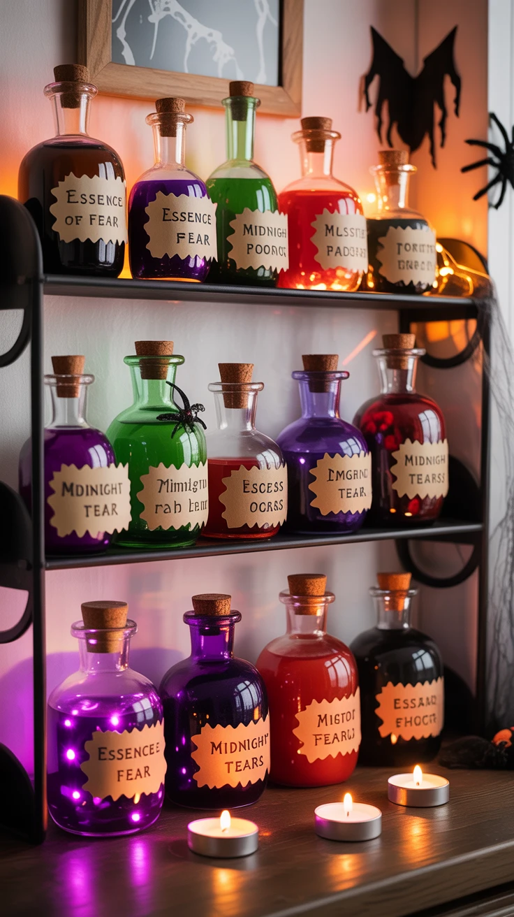 6. Potion Shelf Display: Witchy Wonders