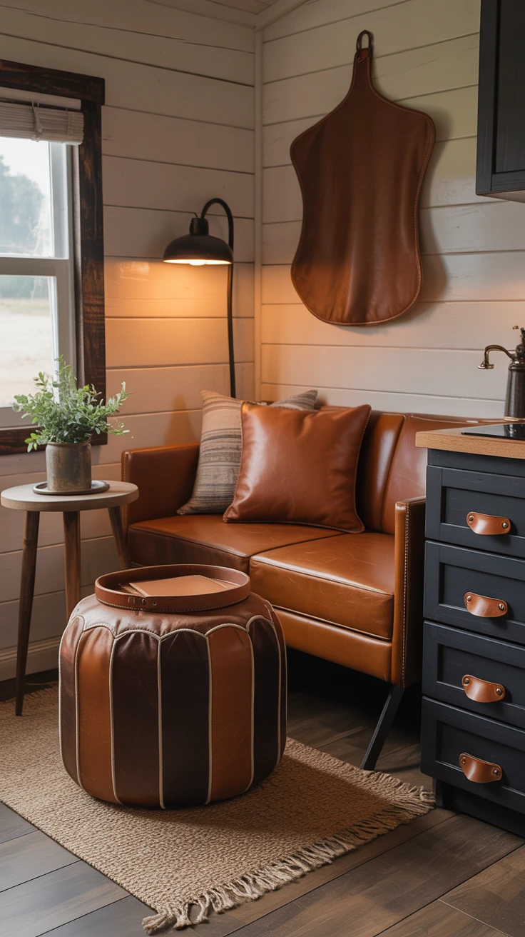 Cozy Up with Leather Furniture Touches