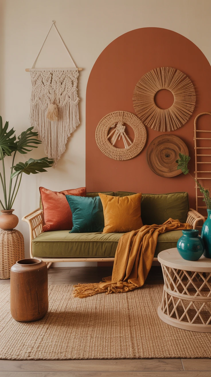 1. Earthy Tones with Pops of Color
