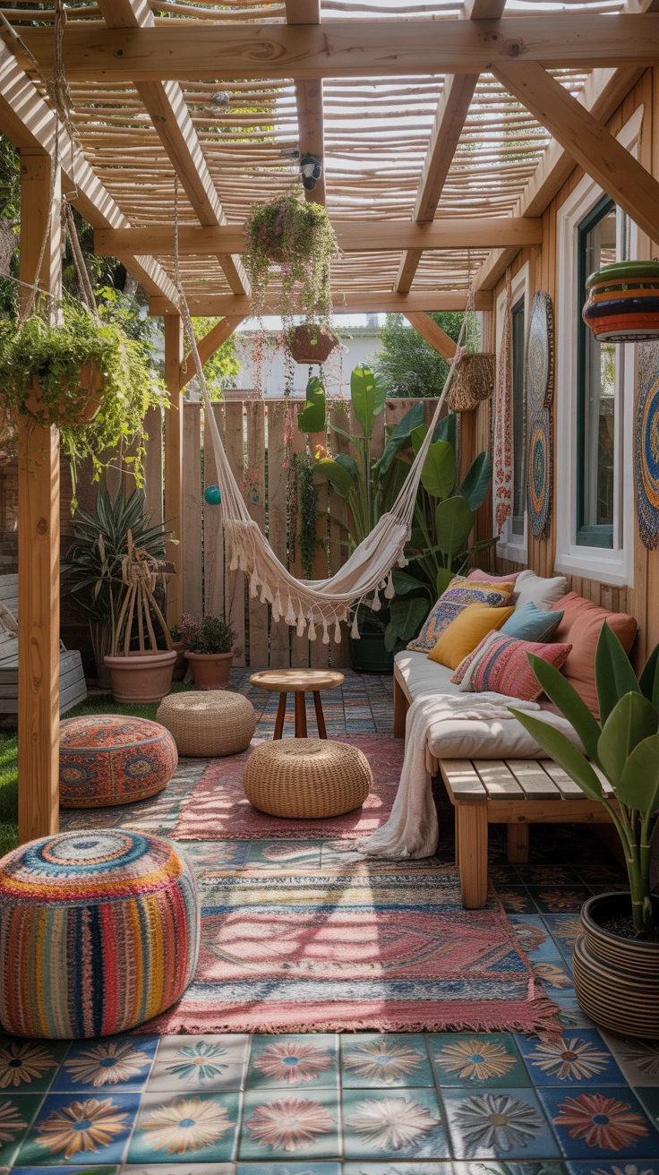 10. Bohemian Elegance Pergola