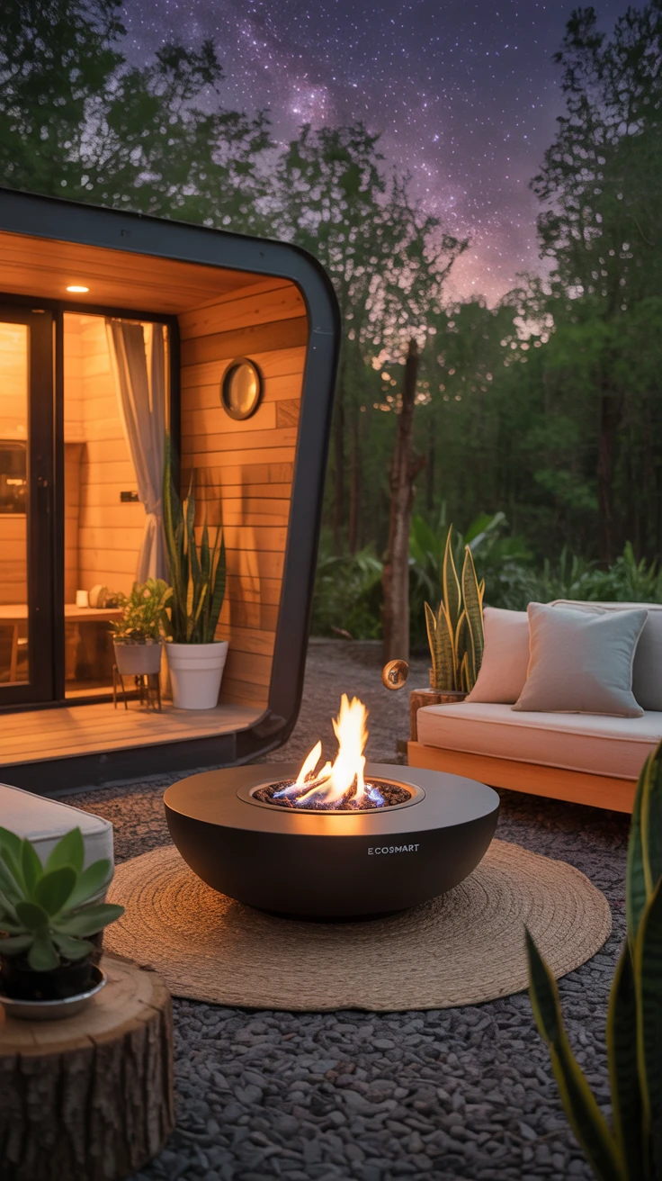 3. Eco-Friendly Innovations: Sustainable Warmth for Your Tiny Home Luxury Fire Pit