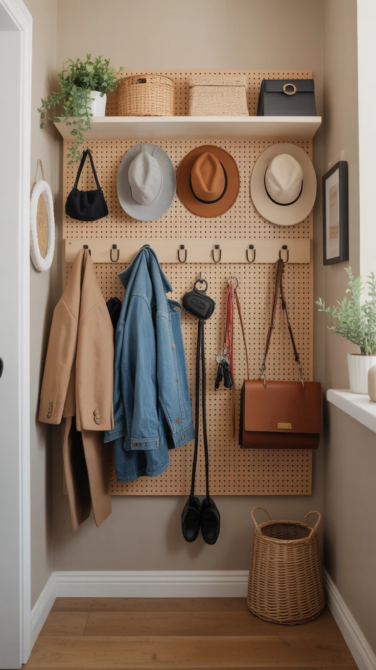 3. Hang It Up: Hooks and Pegboards