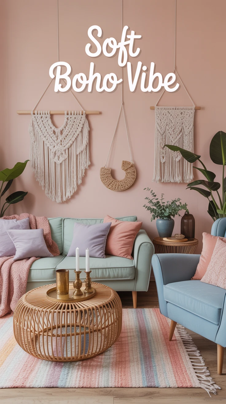 3. Pastel Hues for a Soft Boho Vibe