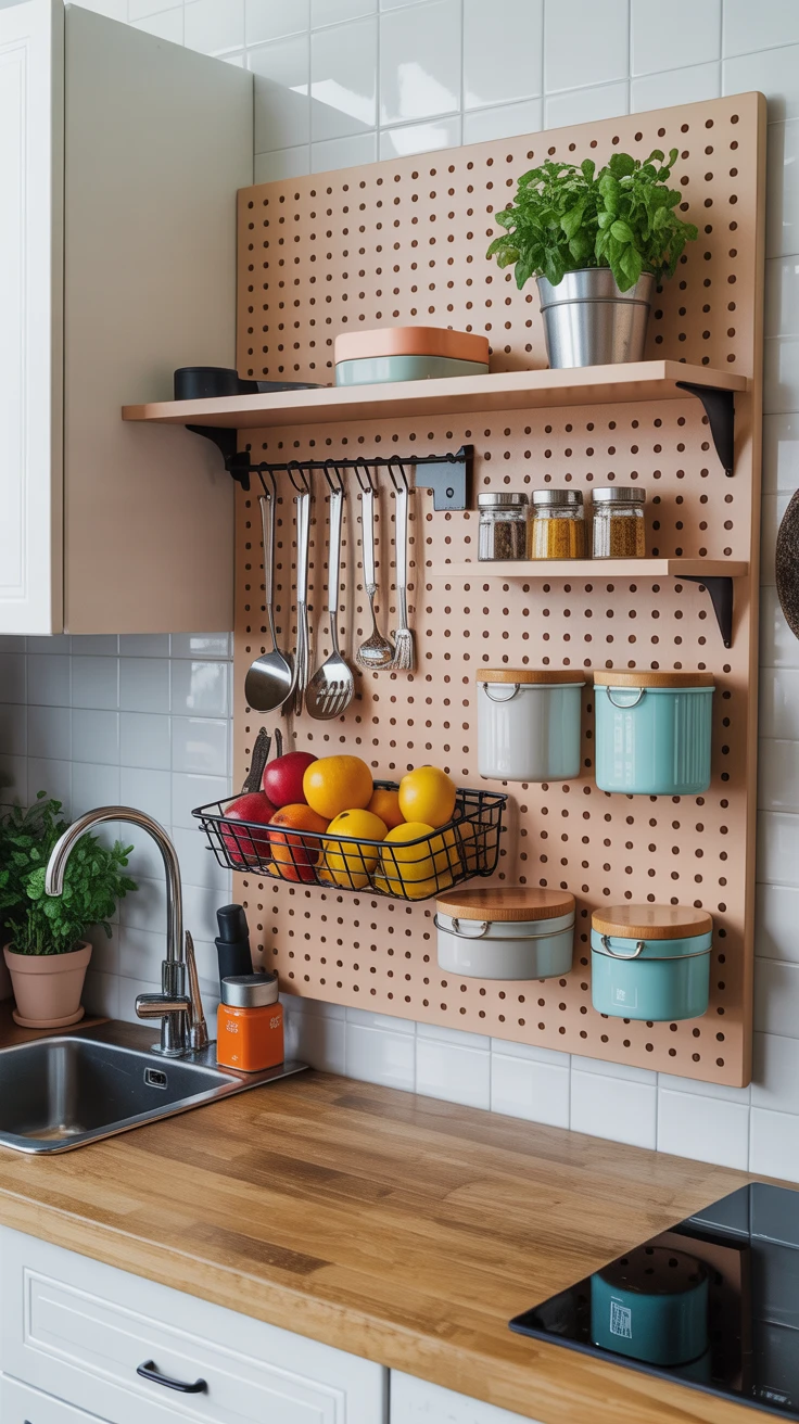 3. Pegboards with Accessories: Customizable Organization