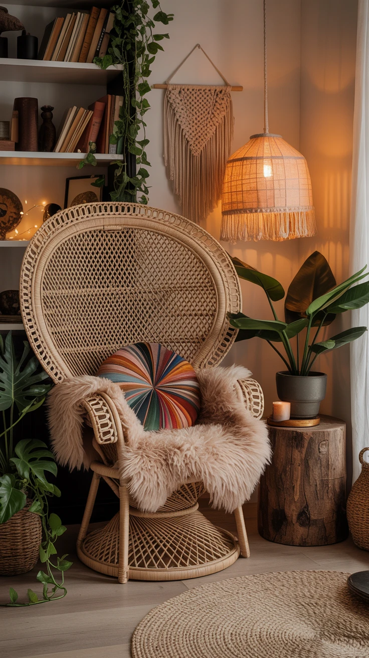 4. Woven Rattan Chairs: A Classic Boho Touch