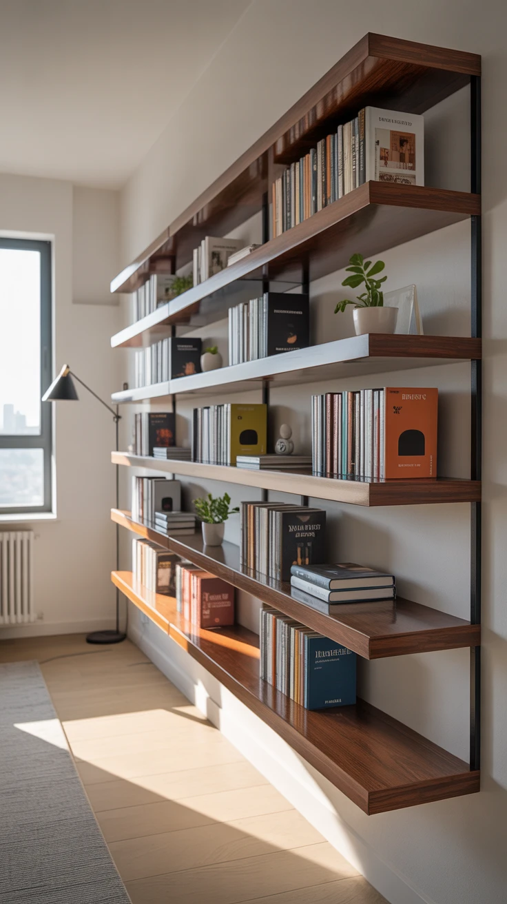 5. Build a Sleek Wall-Mounted Bookshelf