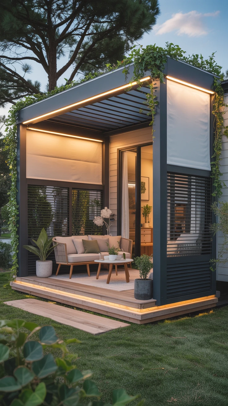 5. Compact Retractable Pergola