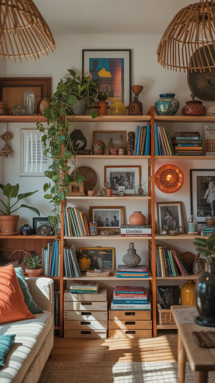 5. Eclectic Bookshelves: Display with Personality
