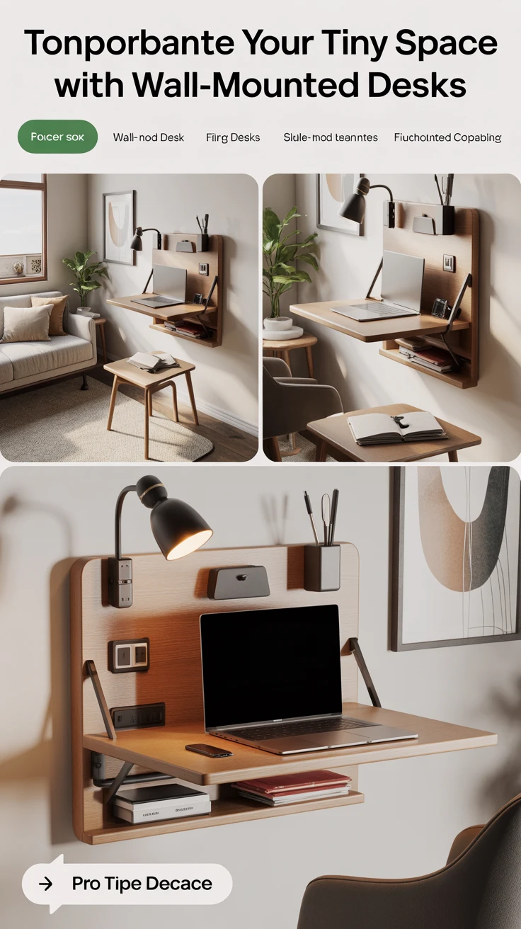 5. Wall-Mounted Desks: Work Efficiently in Small Spaces