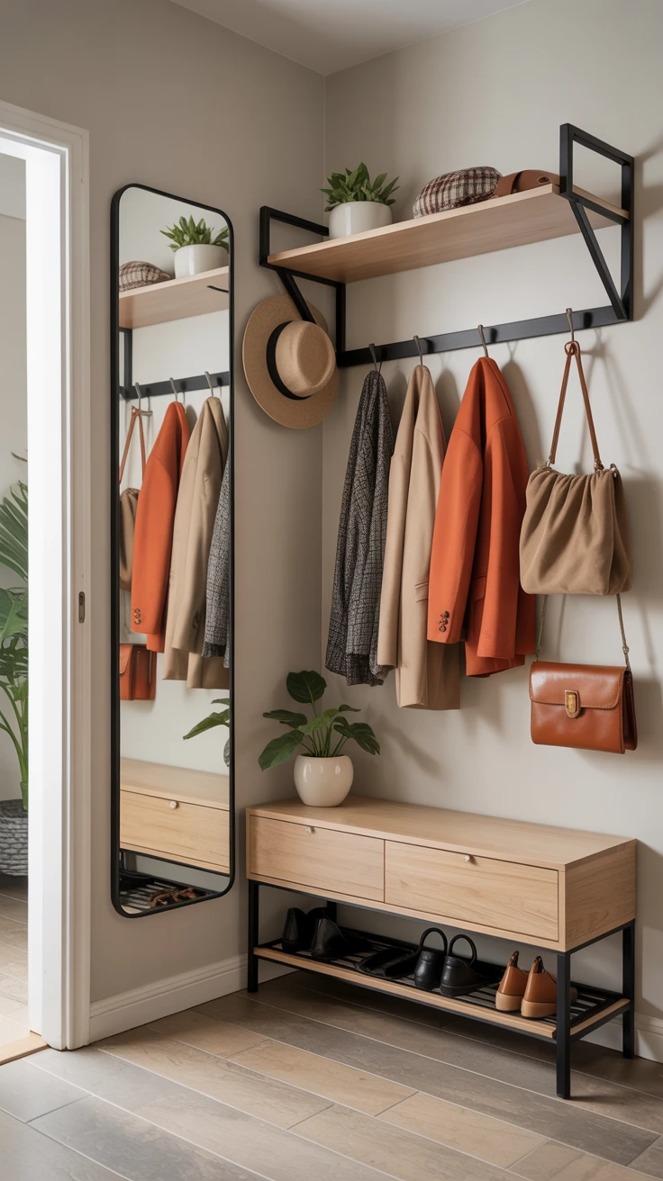 6. Compact and Chic: Coat Racks for Tight Spaces