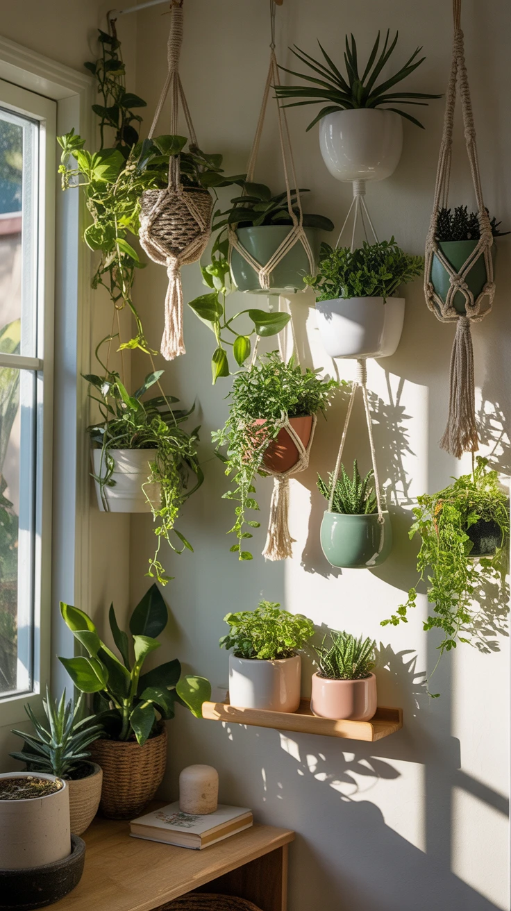 6. Hanging Planters: Add Greenery Without Losing Space