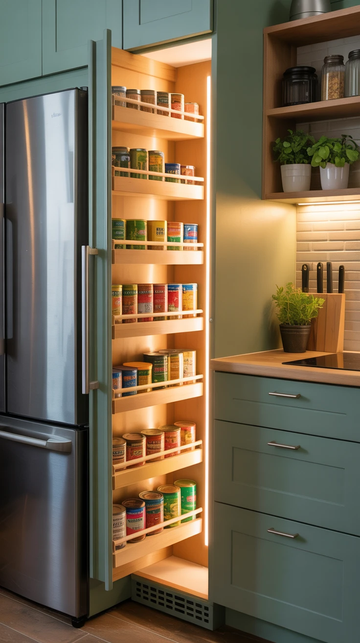 6. Roll-Out Pantry: Slide into Space