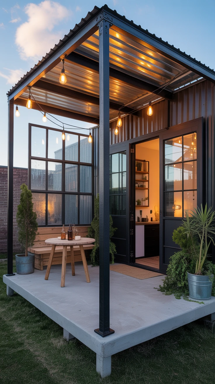7. Industrial Chic Pergola