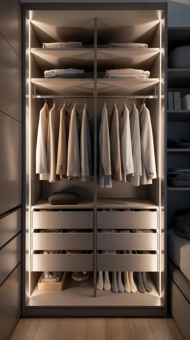 8. Streamlined Style: Minimalist Closet Systems