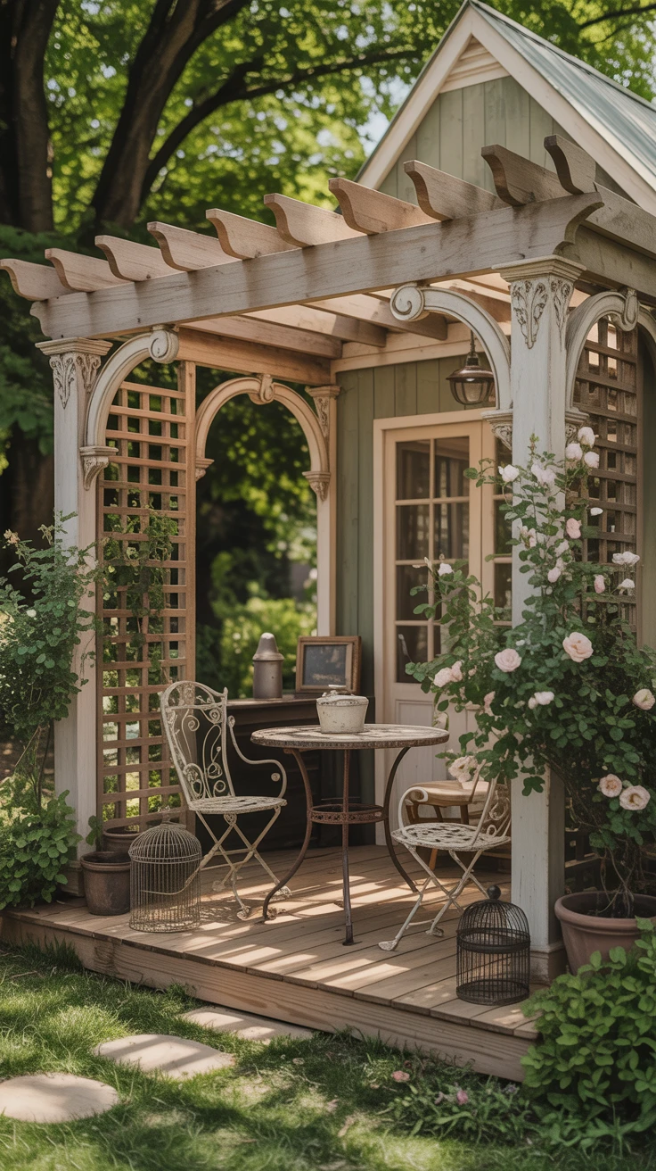 8. Vintage-Inspired Pergola