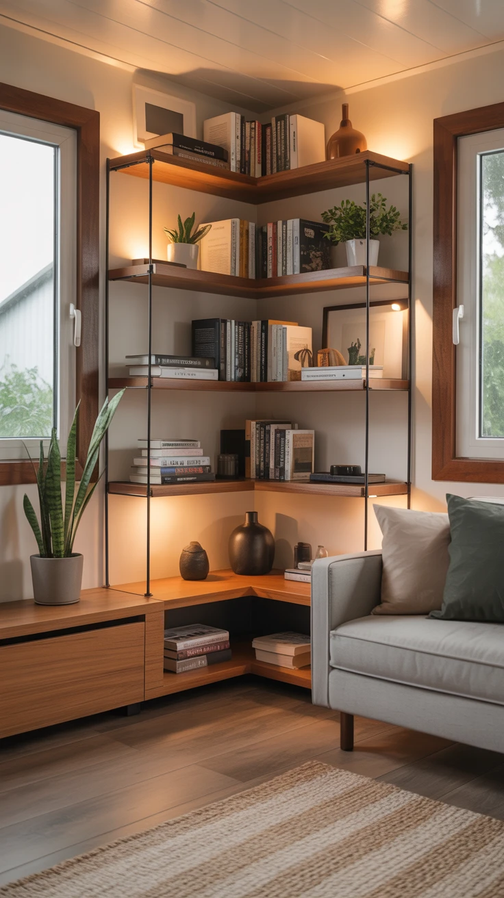9. Corner Shelving Units: Utilize Every Inch of Your Home