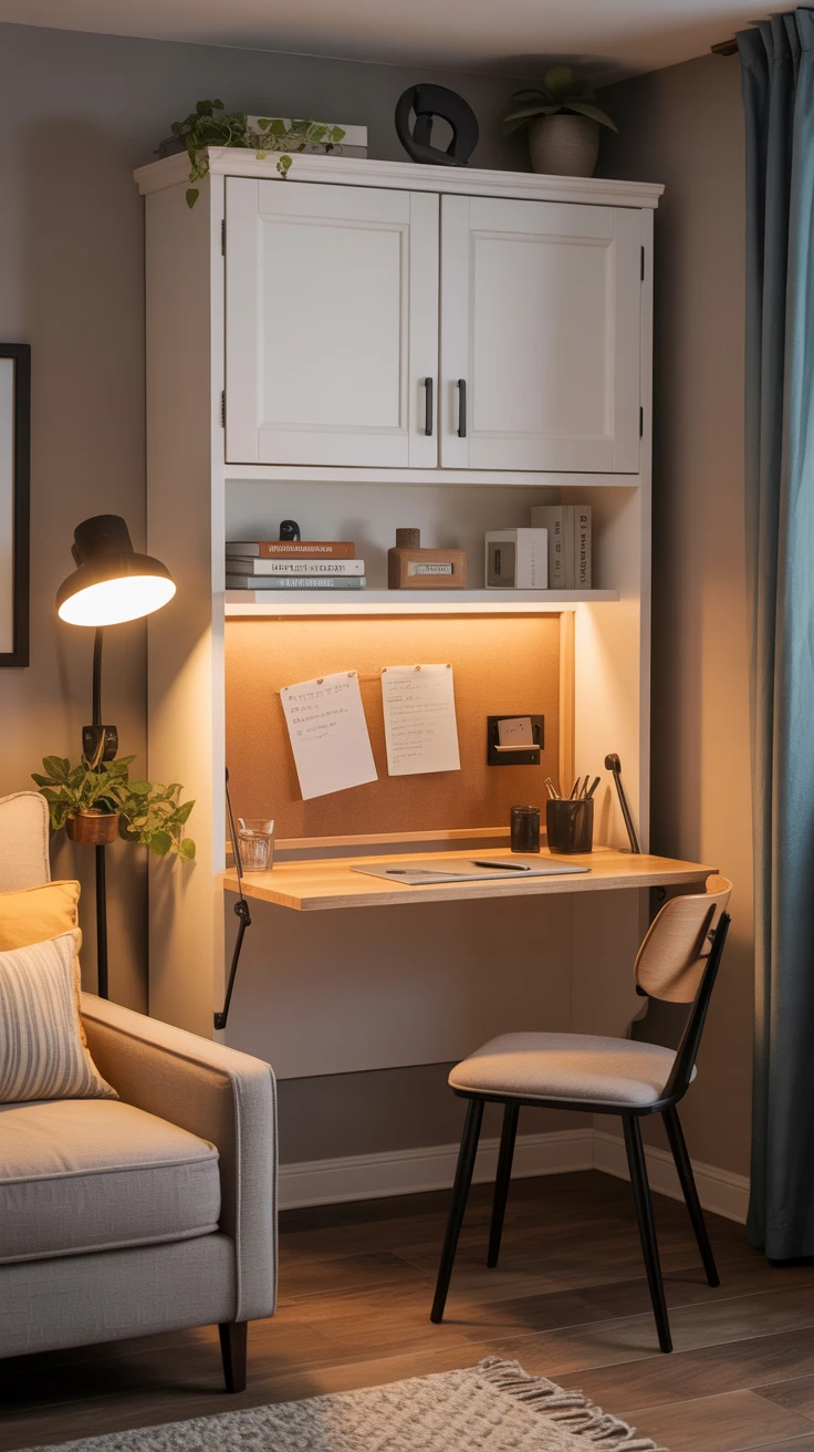 6. Fold-Down Wall Desk