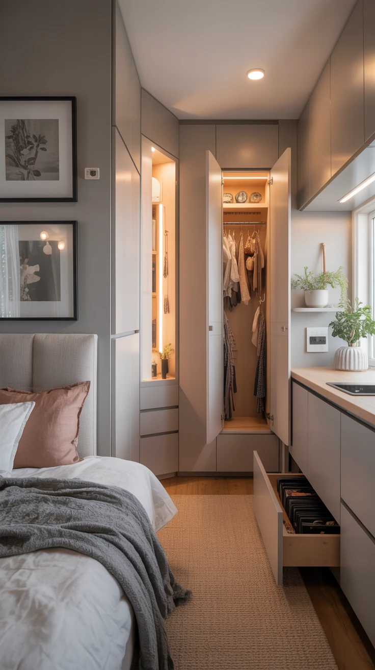 7. Hide Away in Style with Concealed Cabinets