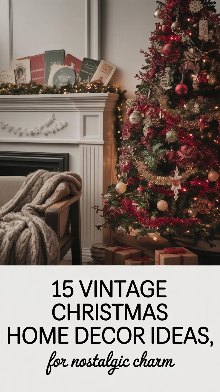 15 Vintage Christmas Home Decor Ideas for Nostalgic Charm – Pinterest image
